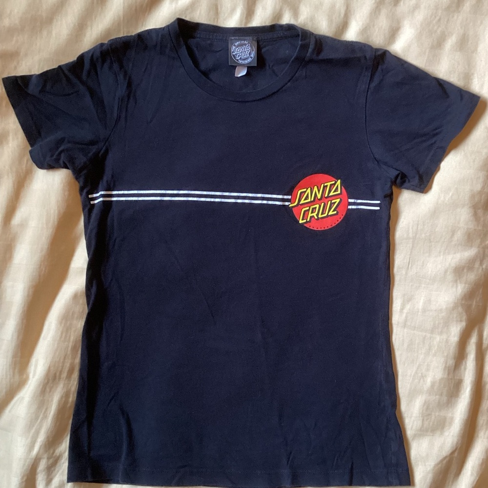 Black Santa Cruz Skate Tee